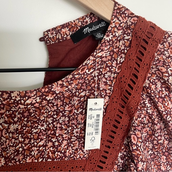 NWT Madewell Flutter-Sleeve Mini Dress in Cottage Garden - Picture 9 of 10